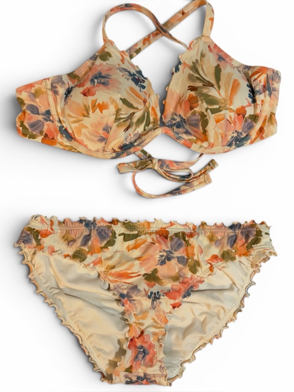 SHADE & SHORE Floral Print 2-Piece Bikini, 38D / Medium
